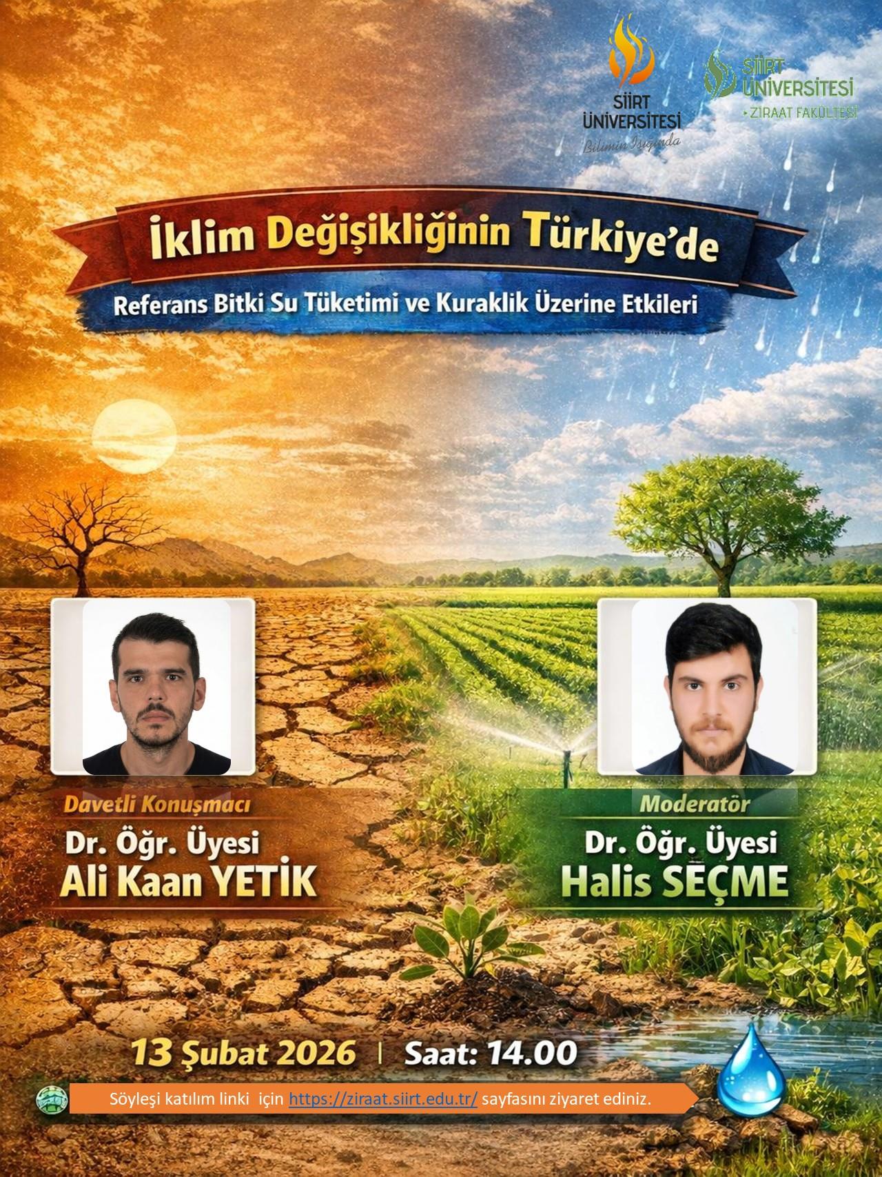İklim Değişikliğinin Türkiyede Referans Bitki Su Tüketimi ve Kuraklik Üzerine Etkileri